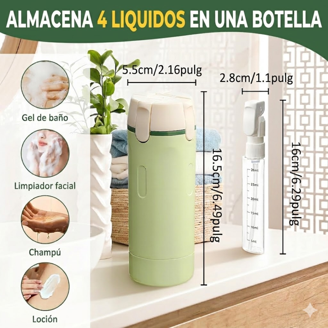 Dispensador 4 en 1 para viaje